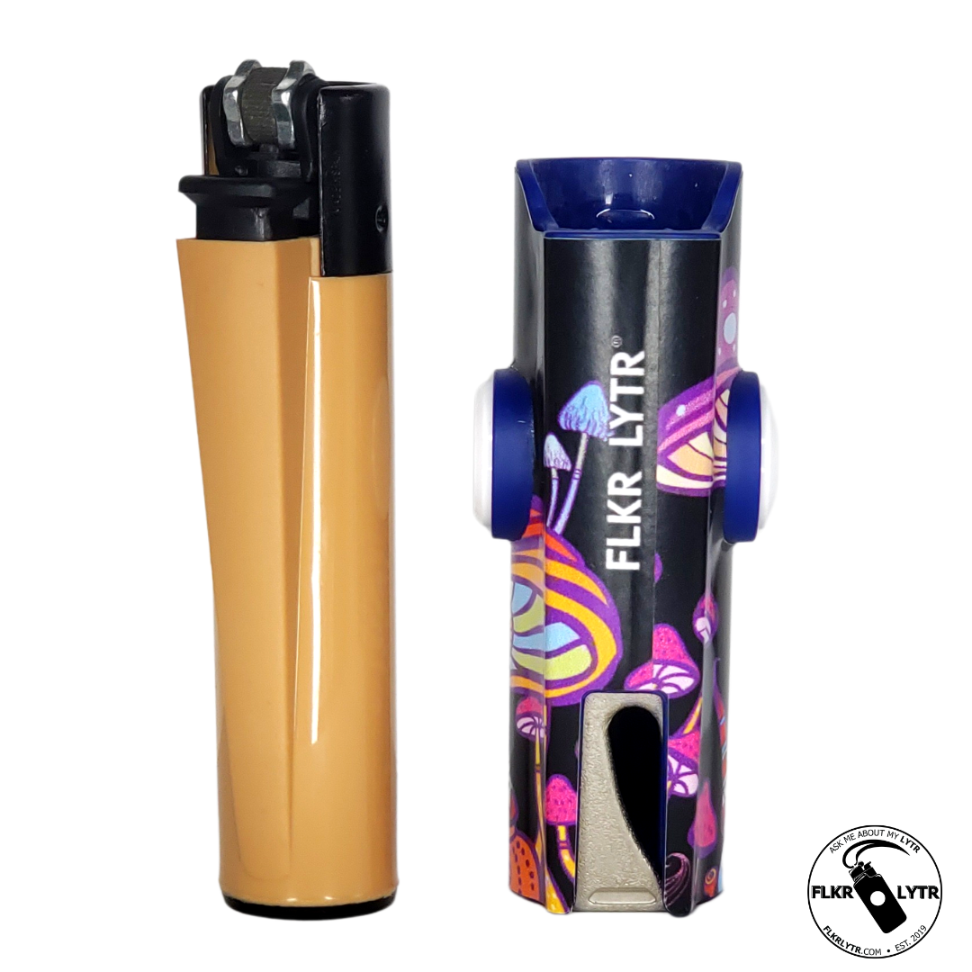 FLKR LYTR® Fidget Spinner Lighter Case "Mushroom Garden" for Clipper