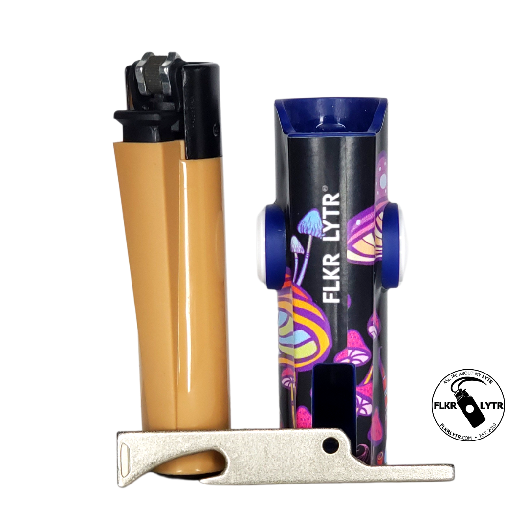 FLKR LYTR® Fidget Spinner Lighter Case "Mushroom Garden" for Clipper