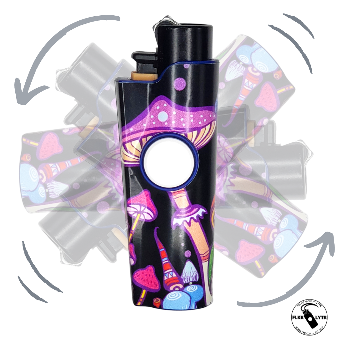 FLKR LYTR® Fidget Spinner Lighter Case "Mushroom Garden" for Clipper